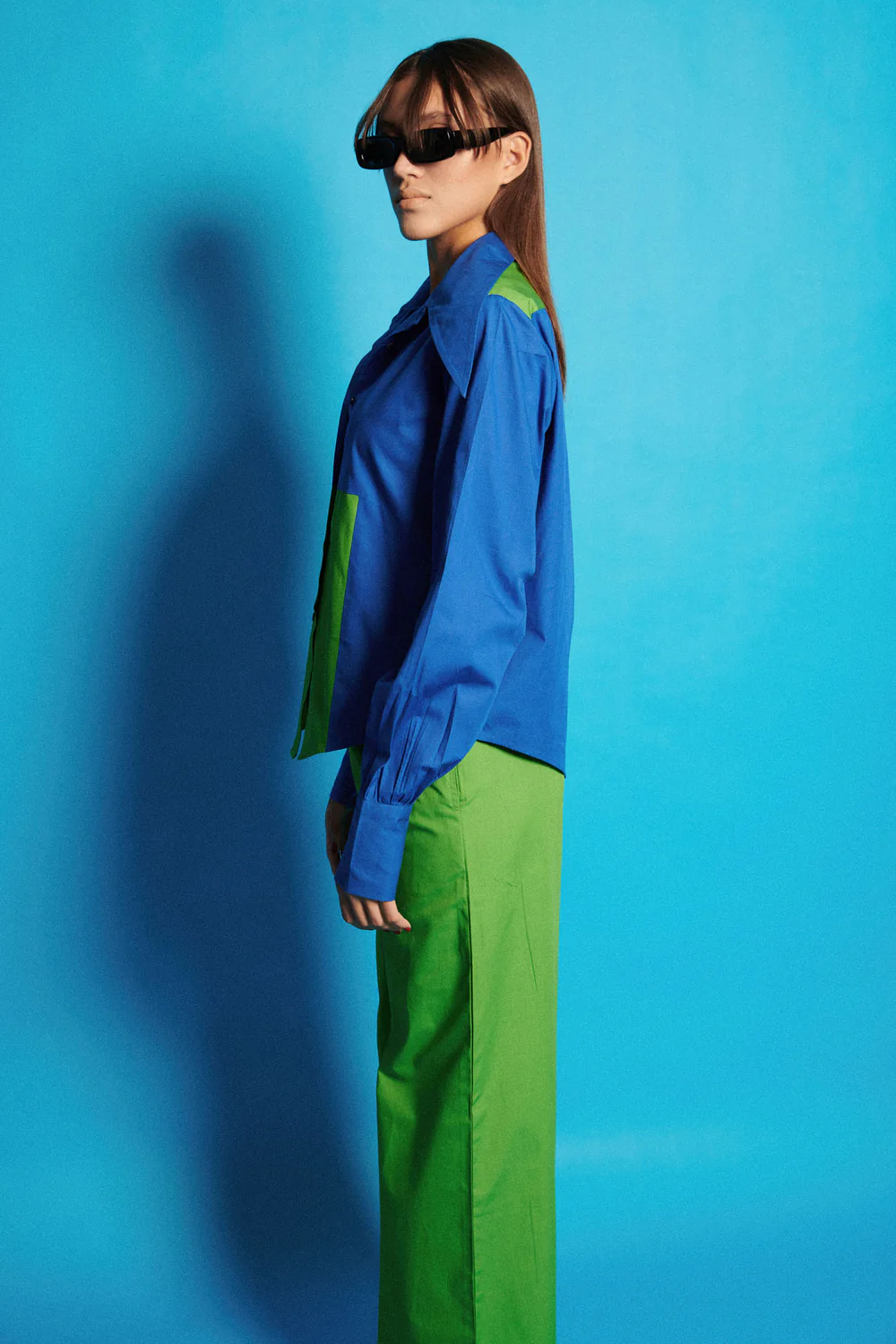 Rectangular Block Poplin Shirt Pant Set - Image 3