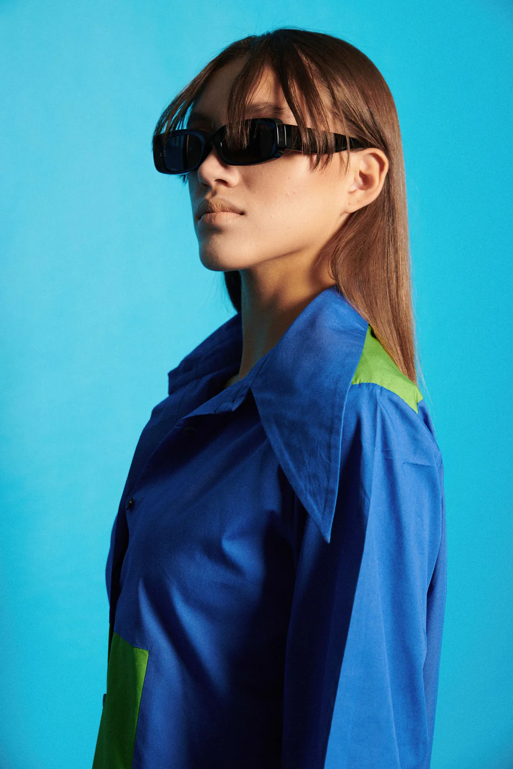 Rectangular Block Poplin Shirt Pant Set - Image 4