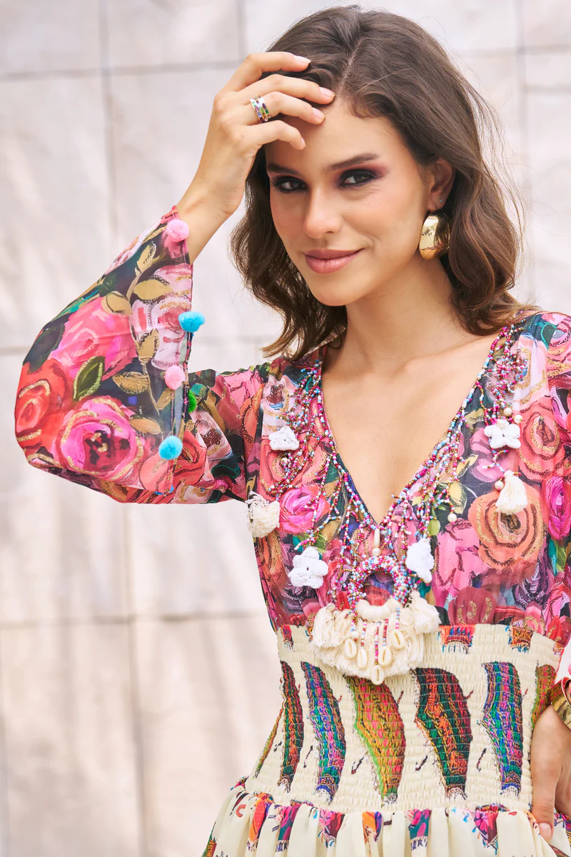 Umbrella Printed Tier Maxi Dress - Image 6