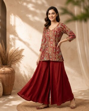Ruby Heritage Printed Sharara Set